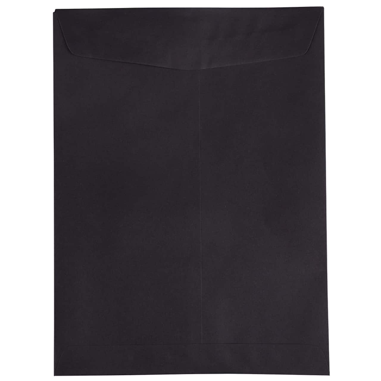 JAM Paper 9" x 12" Smooth Black Open End Catalog Envelopes, 100ct.